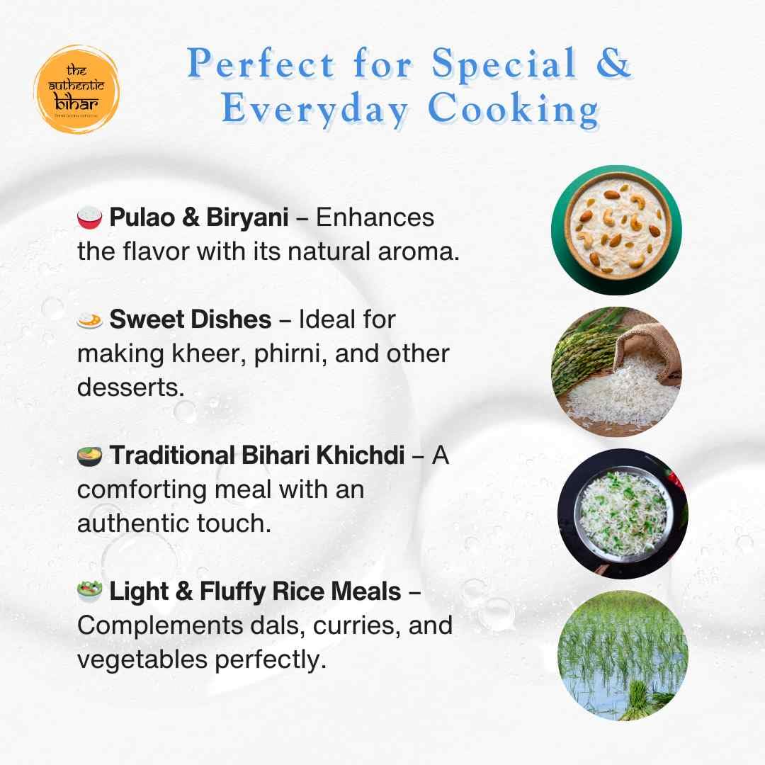 The Authentic Bihar Katarni Chawal (Bhagalpuri) – Naturally Fragrant Rice for Ceremonial & Daily Cooking