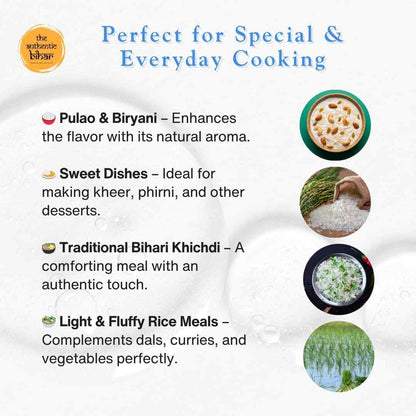 The Authentic Bihar Katarni Chawal (Bhagalpuri) – Naturally Fragrant Rice for Ceremonial & Daily Cooking