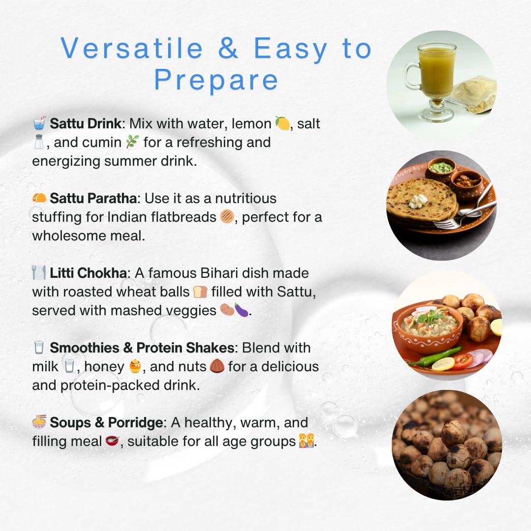 The Authentic Bihar Chana Sattu – 100% Pure & Traditional Superfood | High in Fibre & Protein ( 500 Gram )