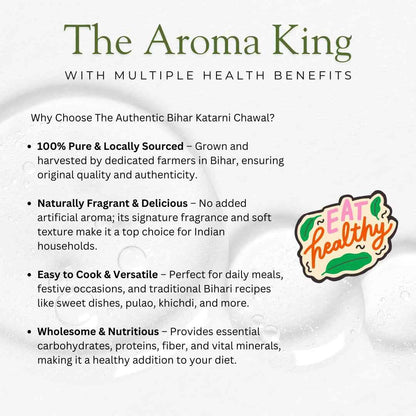 The Authentic Bihar Katarni Chawal (Bhagalpuri) – Naturally Fragrant Rice for Ceremonial & Daily Cooking