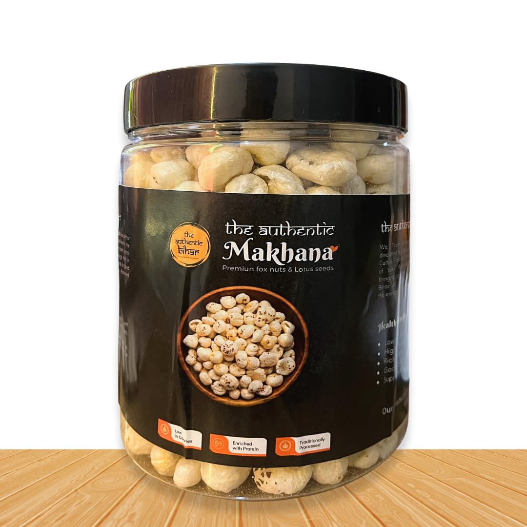 The Authentic Bihar Premium Makhana (Foxnuts) – 100% Natural, Crunchy & Nutritious | Rich in Protein & Fiber | Healthy Snack | 250 GRAM