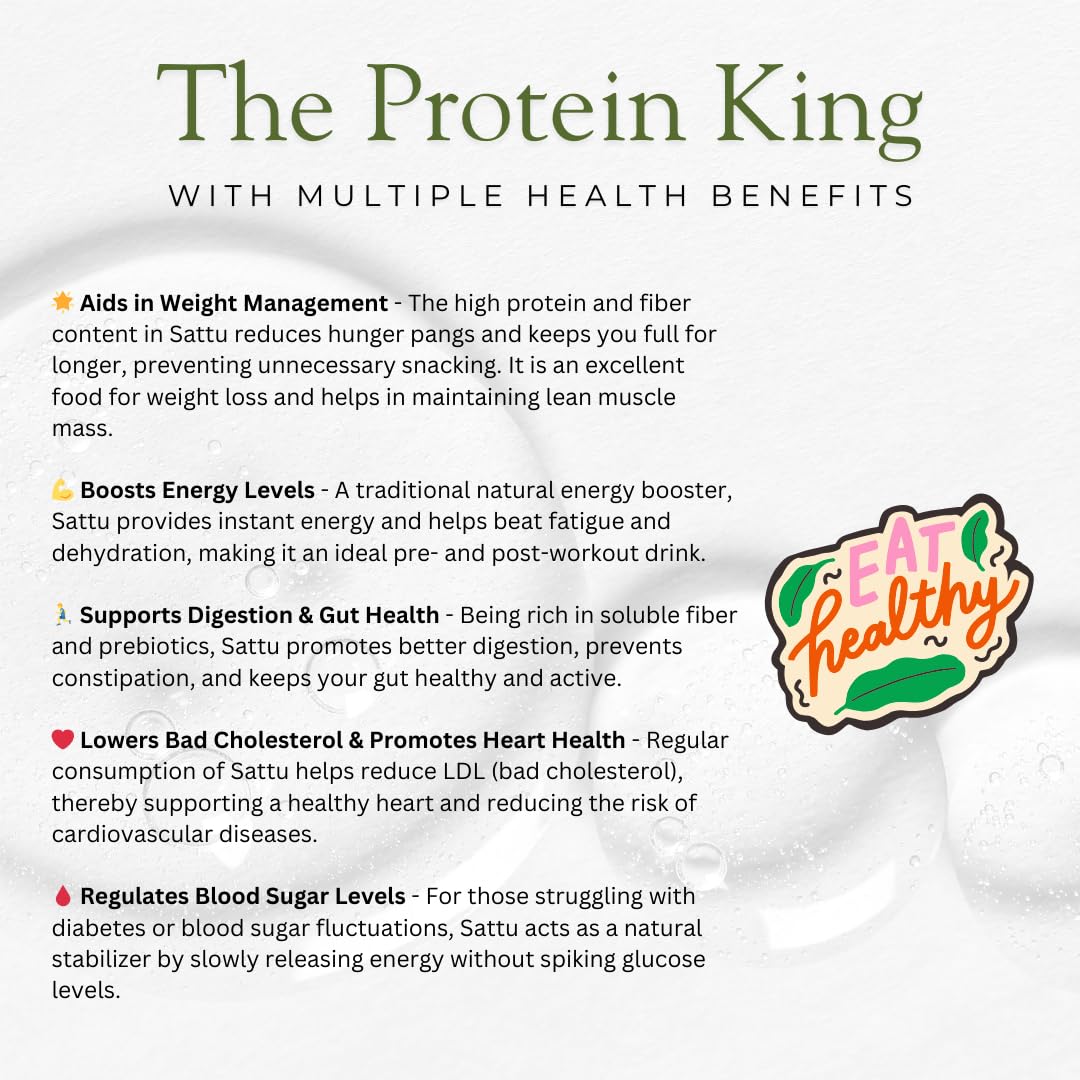 The Authentic Bihar Chana Sattu – 100% Pure & Traditional Superfood | High in Fibre & Protein ( 500 Gram )