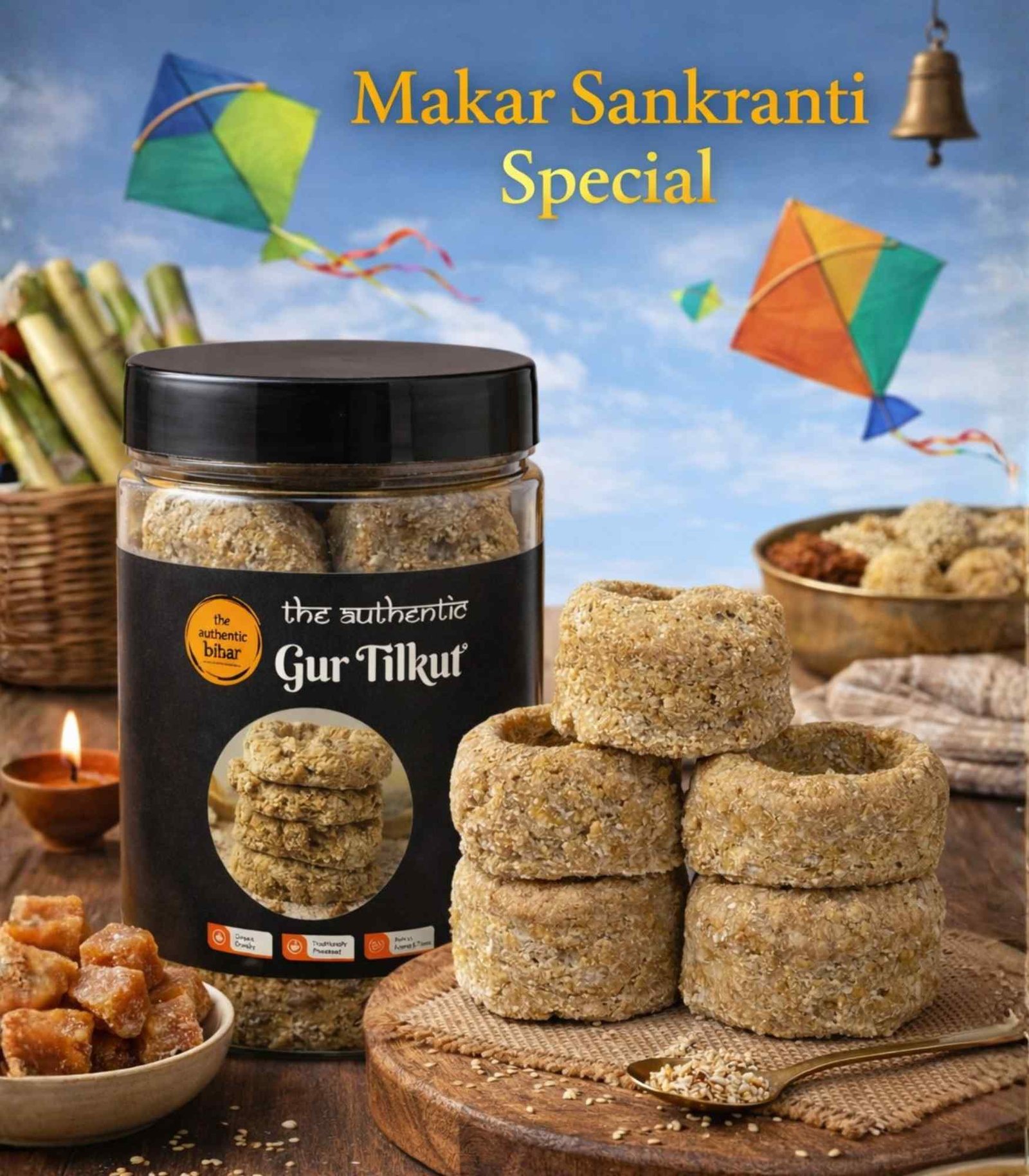 The Authentic Bihar Gur Tilkut | Traditional Sesame & Jaggery Sweet | Makar Sankranti Special | Handcrafted Tilkut from Bihar | No Artificial Preservatives
